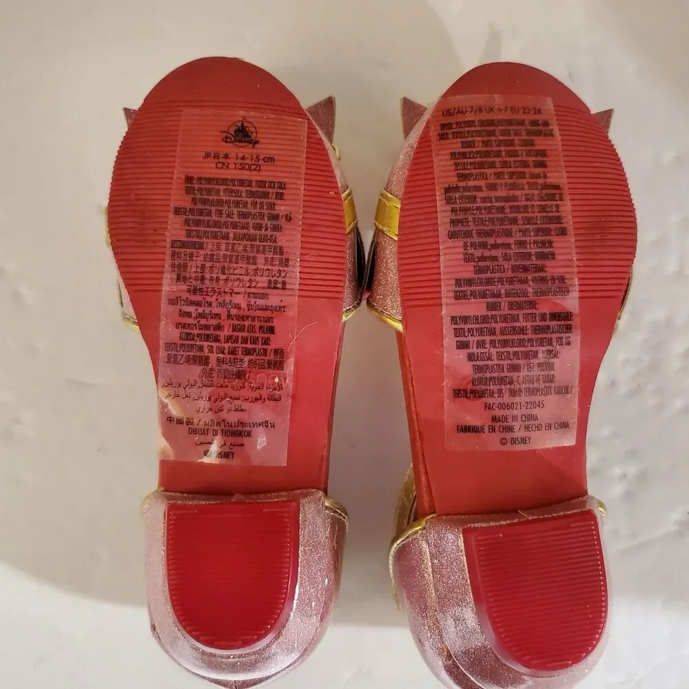 Aurora Girl's 7/8 Costume Shoes Pink Gem Princess Sleeping Beauty Disney Store